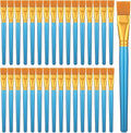 32 Pcs 1 Inch Flat Paint Brushes for Acrylic Painting Watercolor Large Acrylic Paint Brush with Wooden Handles for Acrylic, Watercolor, Oil, Crafts, Face Body Art, Golden