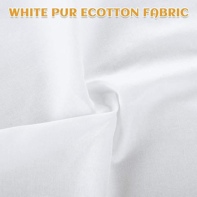 100 Pcs Cotton Fabric Squares 10 x 10 Inch Precut White Quilting Squares Solid Cotton Fabrics Quilt Material for Craft Lovers DIY Sewing Crafting