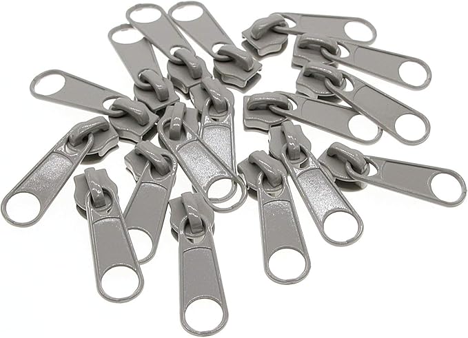 Leekayer #3 Gray Nylon Coil Zippers by The Yards Bulk 10 Yards with 25pcs Sliders for DIY Tailor Sewing Craft,Bag,Luggage,Dress,Sofa Cushion,Pillow(Grey)