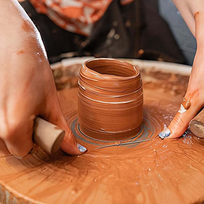 DOPENSPI 4PCS Wire Clay Cutter, 26.4Inches Wood Handle Cutting Pottery Tool Cheese Plasticine Dough Cutting Pottery Tools Cut Off Tools for Clay Artists