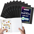 Hygloss Blank Books - Bulk 20 Pack – 4.25" x 5.5" A6 Black Paperback Blank Books for Kids to Write Stories, Doodle, Arts & Crafts – Plain Drawing Sketchbook, Unlined Journal, Notebook Without Lines
