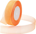 Orange Ribbon for Gift Wrapping 1 inch Sheer Organza Ribbon for Flower Bouquet Tulle Thin Chiffon Ribbons for Wedding Invitations Presents Decorations Crafts 50 Yards