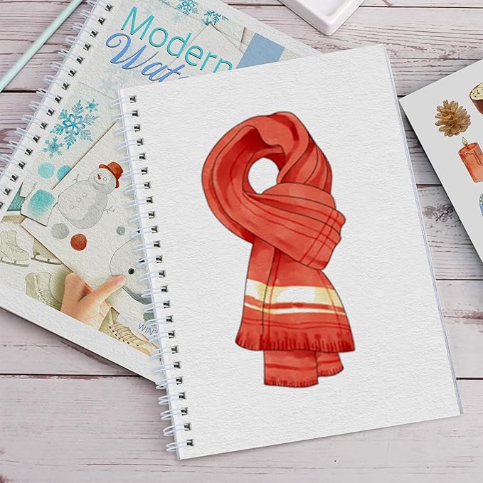 Watercolor Workbook for Beginners with Step-by-Step - 12 Watercolor Coloring Pages - 100% Cotton 300gsm/140lb Watercolor Paper - Gift for Women,Adults, Teens (Winter)
