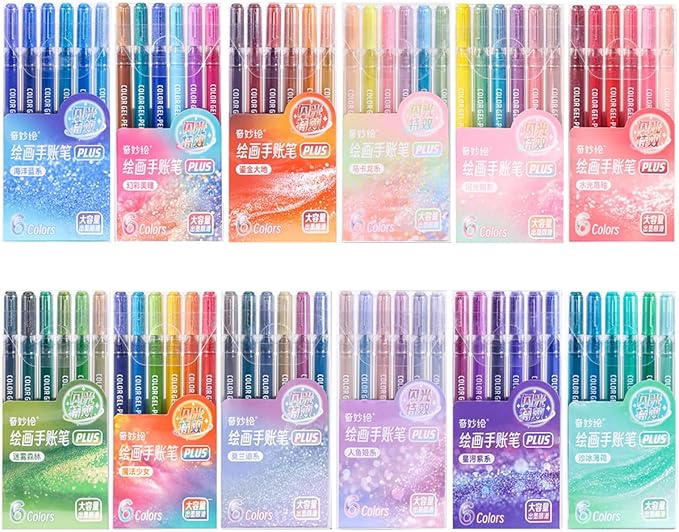 Glitter Gel Pens 72 Colors, 1.0mm Metallic Vibrant Sparkle Gel Pens for Adult Coloring, Drawing, Journaling, Art Supplies Colored Pen Set
