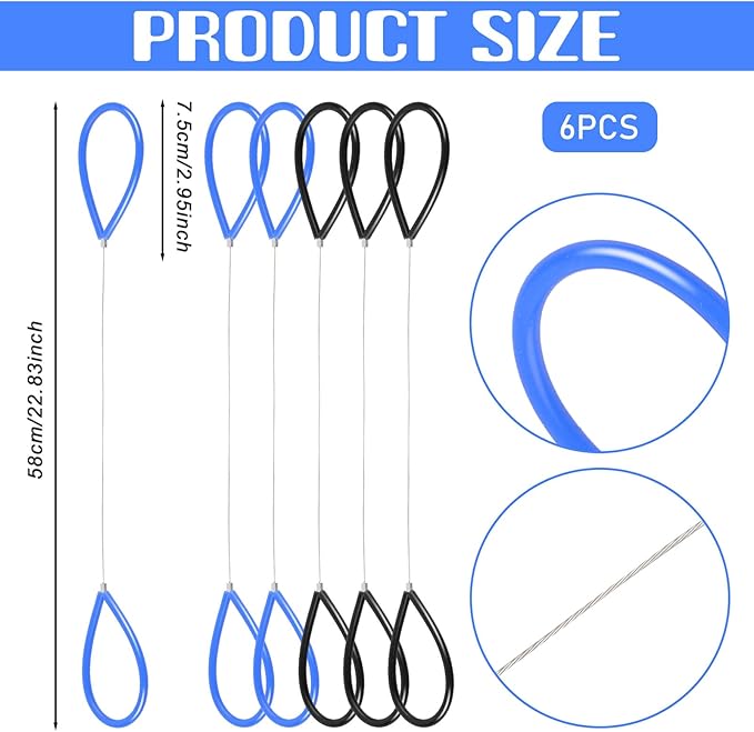 6 Pcs Clay Cutters Wire, Steel Cutter Wheel Wire Pottery Cut Off Tools for Clay Artists with Black and Blue Handle