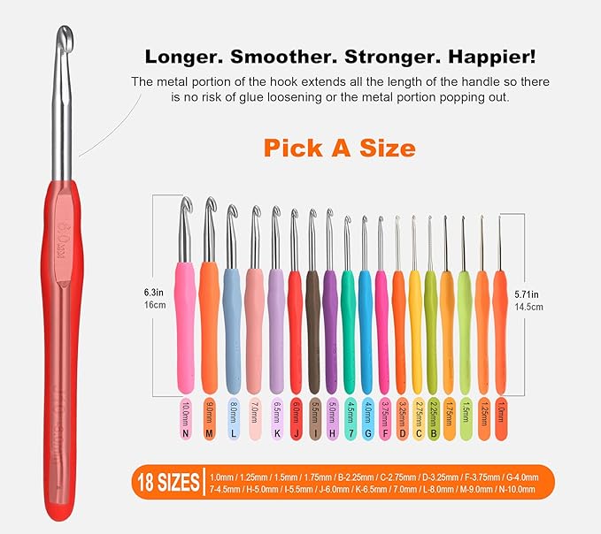 2Pcs 1.75mm Small Crochet Hooks, Ergonomic Small Lace Crochet Hook for Beginners, Crochet Needles for Crocheting, Smooth and Comfortable for Arthritis (1.75mm)