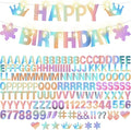 167Pcs DIY Glitter Customizable Banner Kit Custom Banner Happy Birthday DIY Letter Banners Happy New Year Personalized Banners Christmas Baby Shower Birthday Party Decorations Supplies(Shiny Holografic)