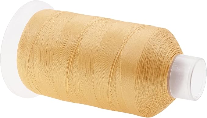 Mandala Crafts Blonde Heavy Duty Thread - 1500 Yds Tex 90 Bonded Polyester Threads for Sewing Drapery, Jeans, Leather, Hair, Outdoor Marine Upholstery