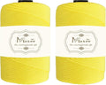 Maxee Premium Polyester Macrame Cord 3 mm × 218 yd (2 Pack),3mm 100% Polypropylene Macrame Cord,Ideal for Crochet, Wall Hangers, Bags, Rugs & DIY Crafts（Warm Yellow）