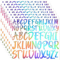TaoBary 416 Pcs Christmas Letter Stickers 8 Sheets Alphabet Stickers 2 Size Vinyl Cursive Self-Adhesive Letter Personalized Decor for Scrapbooking Water Bottle Christmas Craft(1", 1.5'',Silver A)