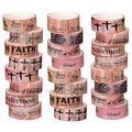 Janlaugh 24 Rolls Christian Washi Tape Gifts Bulk Religious Inspirational Scripture Supplies Pink Bible Verse Washi Tape for Bible Journaling Study Crafting New Year DIY Gifts