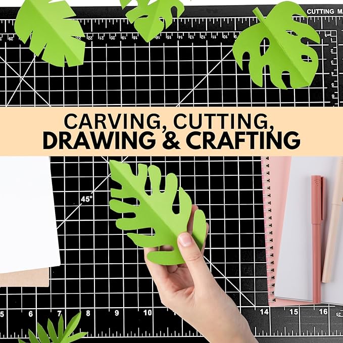 ARTIST'S BEST 12" X 18" Black Self Healing Cutting Mat | Durable PVC Construction | Gridded With SAE & Metric Units | Great Arts & Crafts, Fabric Cutting, Quilting, Sewing, Protecting Surfaces