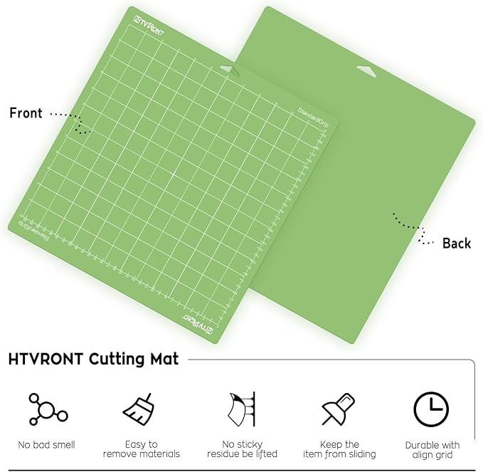 HTVRONT Cutting Mat, 8 Pcs Cutting Mat 12x12(Standard, Light, Strong, FabricGrip) Compatible with Cricut Maker 3/Maker 4/Maker/Explore 3/4/Air 2/One, Variety Adhesive Sticky Cutting Mats Accessories