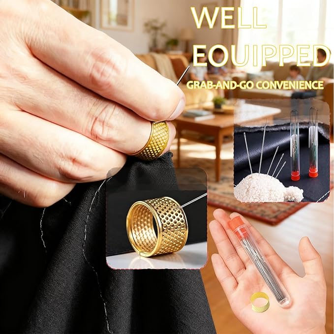 Stainless Steel Sewing Kit, 36-Piece Household Sewing Supplies with Needles, Threads, Scissors, Thimble for Home, Travel, and Emergency Repairs (Basic Hand Sewing Set)