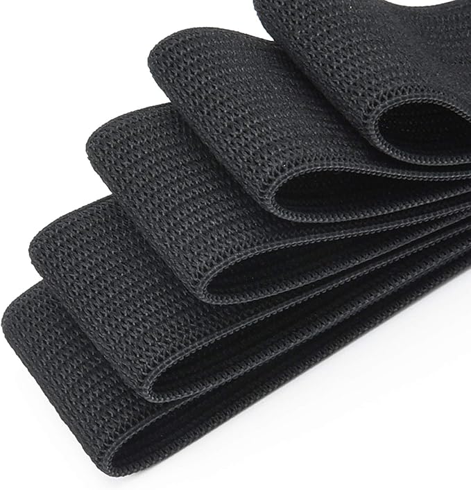 20 Yards Sewing Knit Stretch Elastic Band Spool, 1 inch Width (Black)