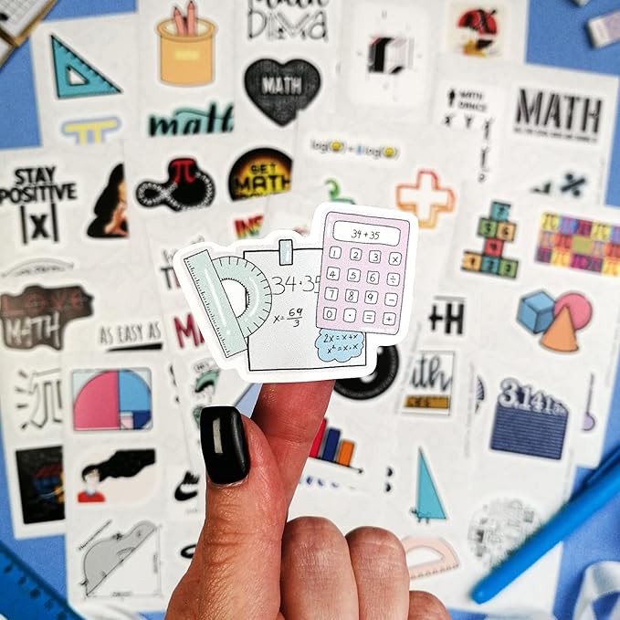 BulbaCraft BulbaCraft 100Pcs Small Math Stickers - Funny Math Gifts for Women and Men, Mathematics Gifts for Women & Men