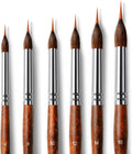 Watercolor Brushes Professional, Hageri 6Pcs Extended Needle Point Brushes for Fine Detailing Art, Synthetic Extra Long Pinhead Brush with Sable Body for Watercolor Acrylic Gouache Inks Painting