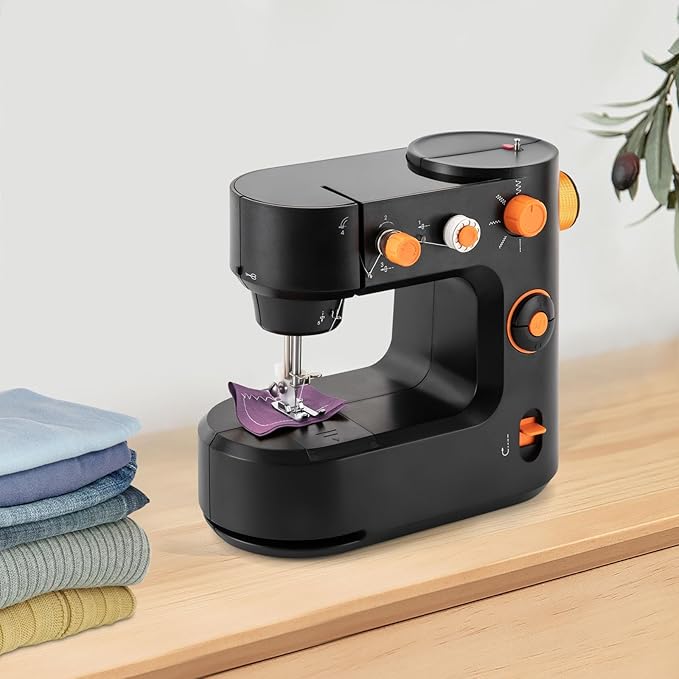 Beginner Sewing Machine, Portable Home Automatic Thread Winding Sewing Machine, Dual-Speed LED Lighting Electric Sewing Machine, Compact, Perfect for Home, DIY, and Sewing Projects POIOKLJRE