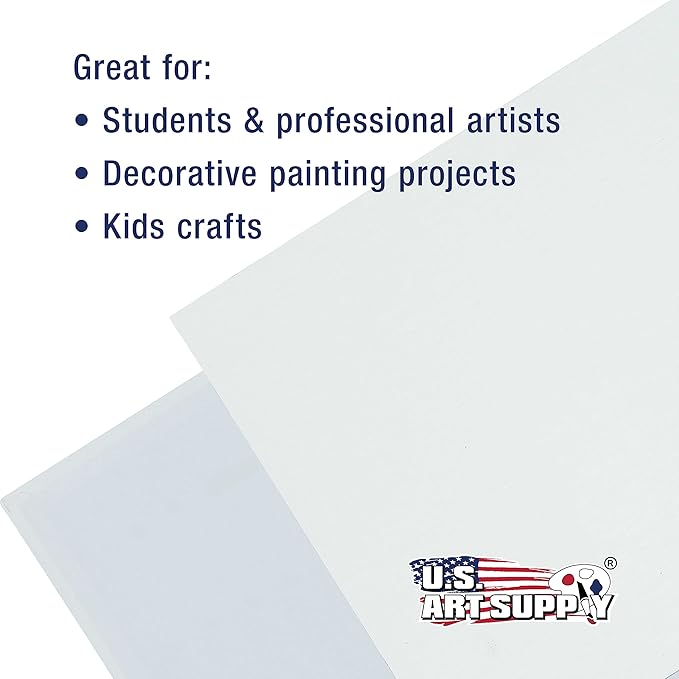U.S. Art Supply 18 X 24 inch Professional Artist Quality Acid Free Canvas Panel Boards for Painting (Pack of 4)