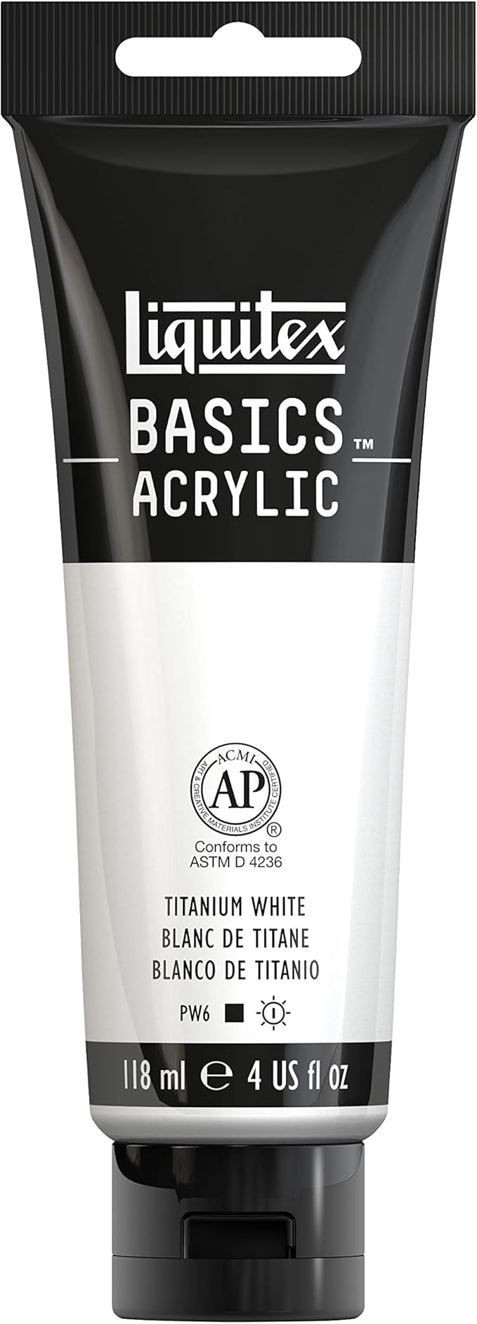 Liquitex BASICS Acrylic Paint, 118ml (4-oz) Tube, Titanium White
