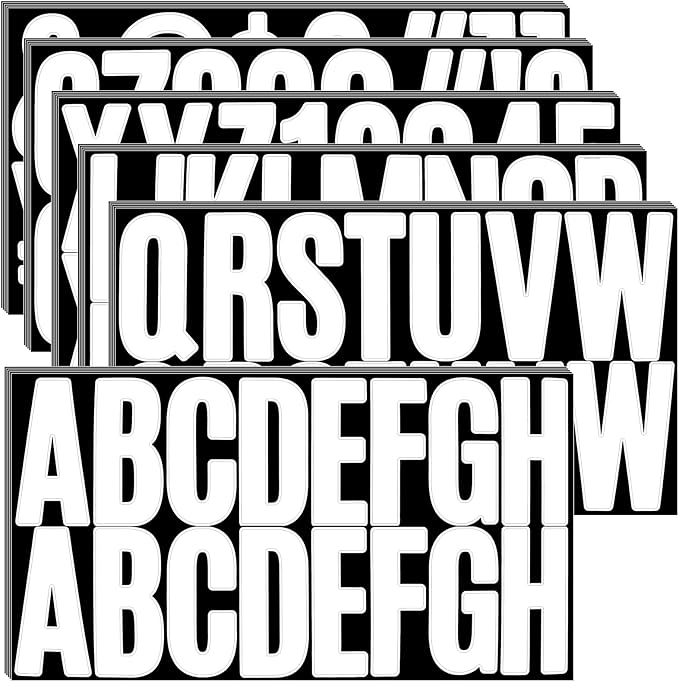 Bemeol 500 Pieces 30 Sheets Large Letter Stickers 2.5 Inch Alphabet Letter Stickers Self Adhesive Letters for Bulletin Board Mailbox Door Classroom Home Decor(White)