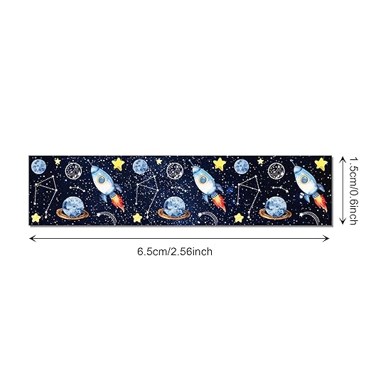 12 Pcs Space Planet Washi Tape Space Planet Masking Tape Decorations Astronaut Starry Sky Decorative Paper Sticker for Galaxy Journals, Planners, DIY Craft Gift Wrapping Handbook Stickers