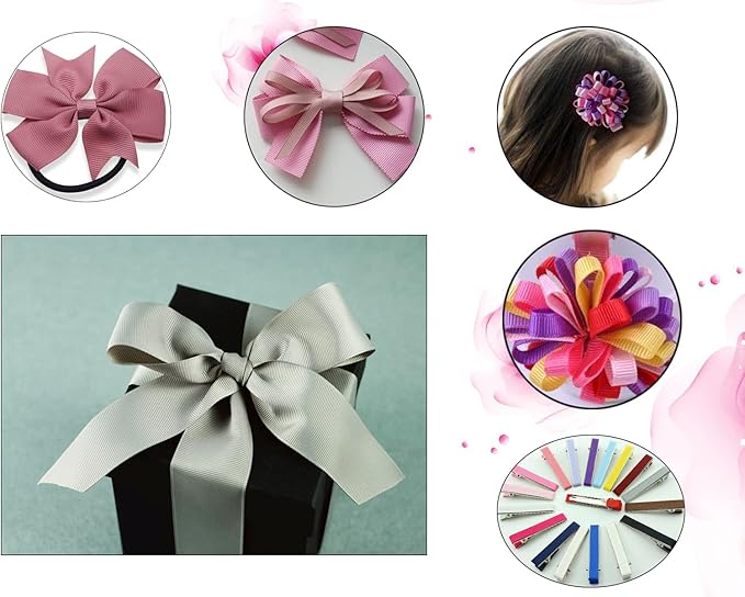 One Roll 50 Yards Soild Gold Grosgrain Ribbon 1 1/2 inch Flower Bouquets Ribbons-1.5 inch Thick Gift Wrapping Ribbon-DIY Crafts Bow Hair Headband Accessories Ribbons #642(38mm)