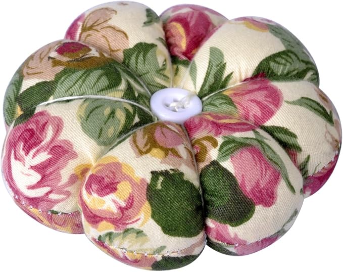 eZAKKA Pin Cushion Polka Pumpkin Wrist Pin Cushions Wearable Needle Pincushions for Sewing Quilting Pins Holder (Flowers)