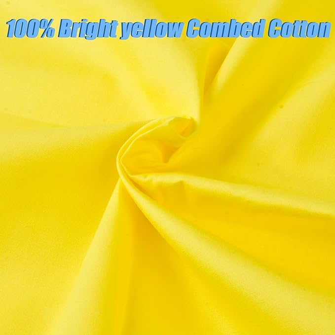 5 Yard Bright Yellow Cotton Fabric, Natural Cotton Poplin Fabric by The Yard, 59 Inches Wide 100% Cotton Fabric, Soft Embroidery Muslin Quilting Material for Sewing Material Apparel Cloth
