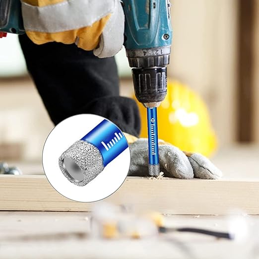 9 Piece Premium Diamond Bit Set - Multi-Tool for Precision Drilling Porcelain, Ceramic, Glass, Marble (Blue, 9 Pcs)