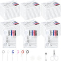 Milkary 60 Boxes Mini Sewing Kit, Travel Portable Hand Sewing Kit Bulk, Pre-Thread Needle Tools Holder Box with Threads Scissors Pin Button for Beginner Traveler DIY Repair Home Hotel