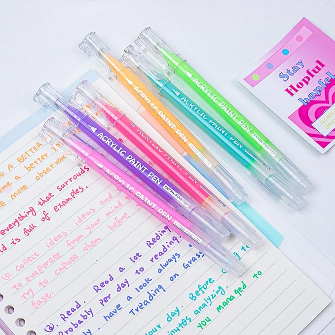 SASPOO Acrylic Gel Pens for Drawing,Colors Gel Paint Pens Ultra Fine ST Point 1.0, Set of Acrylic Marker Pens Color Ink for Journaling, Crafts Art Supplies (36)