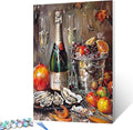 Tucocoo DIY Paint by Numbers for Adults Vintage Wine Fruit Digital Oil Painting Acrylic Paint Canvas Wall Art Retro Room Decor 16x20 Inch (DIY Frame)