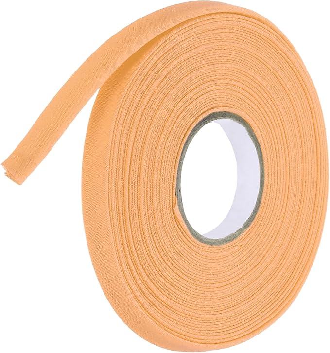 MECCANIXITY 2/5 Inch Double Fold Bias Tape Polyester Continuous Bulk Bias Tape for Sewing,Seaming Quilting Hemming Binding Crafts (Apricot 10 Yards)