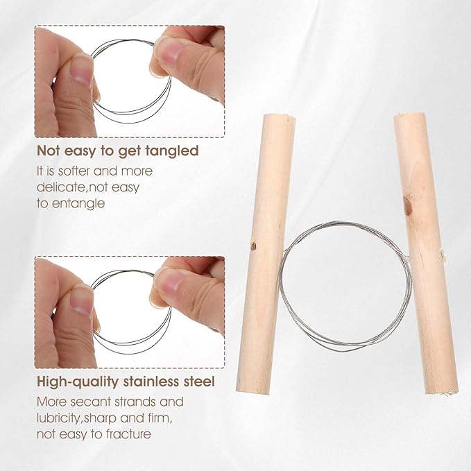 DOPENSPI 4PCS Wire Clay Cutter, 26.4Inches Wood Handle Cutting Pottery Tool Cheese Plasticine Dough Cutting Pottery Tools Cut Off Tools for Clay Artists