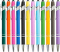 PASISIBICK 12 Pieces Ballpoint Pen with Stylus Tip, Metal, 2 in 1 Stylus Ballpoint Pen 1.0 mm Black Ink (Pack of 12) for Smartphone, Tablet