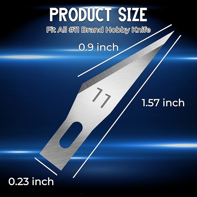 Jetmore 100 Pack Exacto Knife Blades, Hobby & Craft Knife Replacement Blades with Storage Box for Scrapbooking, Caving & Stencil