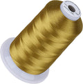 Simthread 5500Yds Embroidery Thread, 5000M High-Yardage 40WT 100% Polyester Thread – 170+ Vivid Colors, High-Speed Rated – Compatible with Brother, Singer, Janome & More - Russet Brown 330