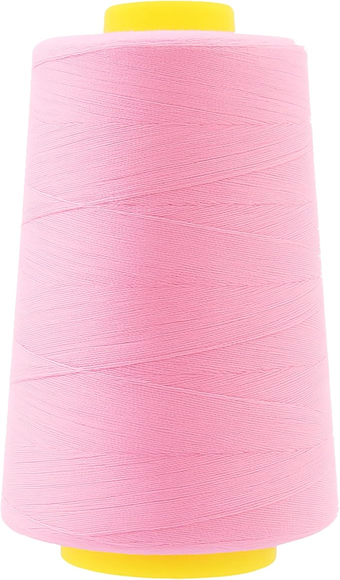Mandala Crafts 4 Pack of Serger Threads Cones Spools - 40S/2 24000 Yards Polyester Light Pink Threads for Sergers Machine and Overlock Quilting Sewing Machine