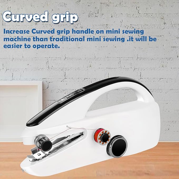 Handheld sewing machine，Mini double speed adjustable portable, Two-speed adjustable electric small sewing machine for beginners, Easy to use and quick sewing, fabrics, DIY home travel.