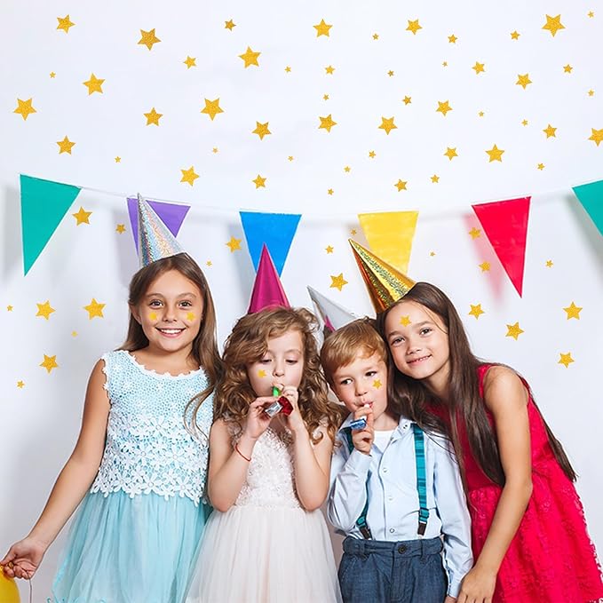 CustomyLife 8 Sheet 320pcs+ Glitter Gold Star Stickers for Kids Reward, Self-Adhesive Foil Award Star Decal, Small Christmas Sticker for Present Album Scrapbook Cup Phone Case DIY Craft