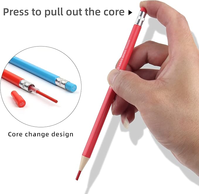 Colored Mechanical Pencil 2.6mm for Coloring and Drawing, Mechanical Colored Pencils, Mechanical Pencils with Sharpener and Case,36pcs