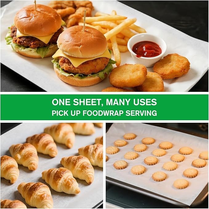 EcoDispose Precut POP UP Deli Paper Sheet Pack of 200, Interfolded Heavy Paper for Food Wrap and Serving (15" x 10-1/2", White）