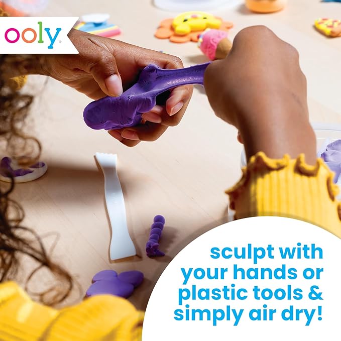 Ooly Air Dry Clay for Kids, 12 Colors Modeling Clay with 3 Shaping Tools, Play Dough Gifts for Kids, Craft Supplies - Creatibles