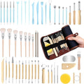 52 Clay Pottery Tool, Ceramic Sculpting Tools with Brushes, DIY Clay Tools Set for Carving, Craft, Dotting, Drawing, Shaping, Molding