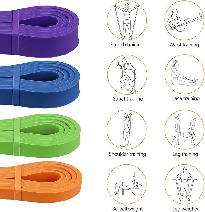 Resistance Bands Set, Pull Up Assist Bands - Stretch Resistance Band - Mobility Band Powerlifting Exercise Bands for Resistance Training, Physical Therapy, Home Workouts