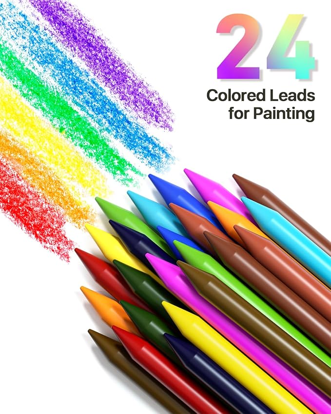 Mechanical Pencil Set with Case 34 Count, Drawing Pencils 0.5, 0.7, 0.9MM & 3PCS 2MM Sketching Pencils with 384PCS Lead Refills (6B 4B 2B HB 2H 4H Color) for Artist Drafting Drawing Writing