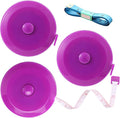 Tape Measure 150 Cm 60 Inch Push Button Tape Body Measuring Soft Retractable for Sewing Double-Sided Tailor Cloth Ruler (Purple) 3 Pack by BUSHIBU