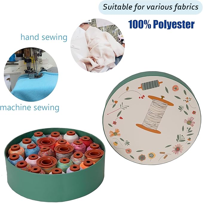 24 Colors Variegated Sewing Thread,500Y Each Spool Polyester Serger Thread,Rainbow Thread 40wt Variegated Quilting,for Sewing Machines,Hand Sewing&Embroidery&Serger