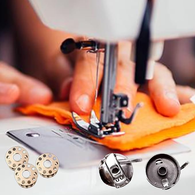 2PCS Bobbin Cases & 20PCS Metal Sewing Machine Bobbins Replacement Kit - Compatible with Brother, Singer, Janome, Etc Suitable for Front Loading 15 Class Apparatus